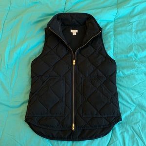 J. Crew Quilted Down Puffer Vest - Black